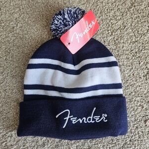 Fender Blue and White Striped Beanie NWT